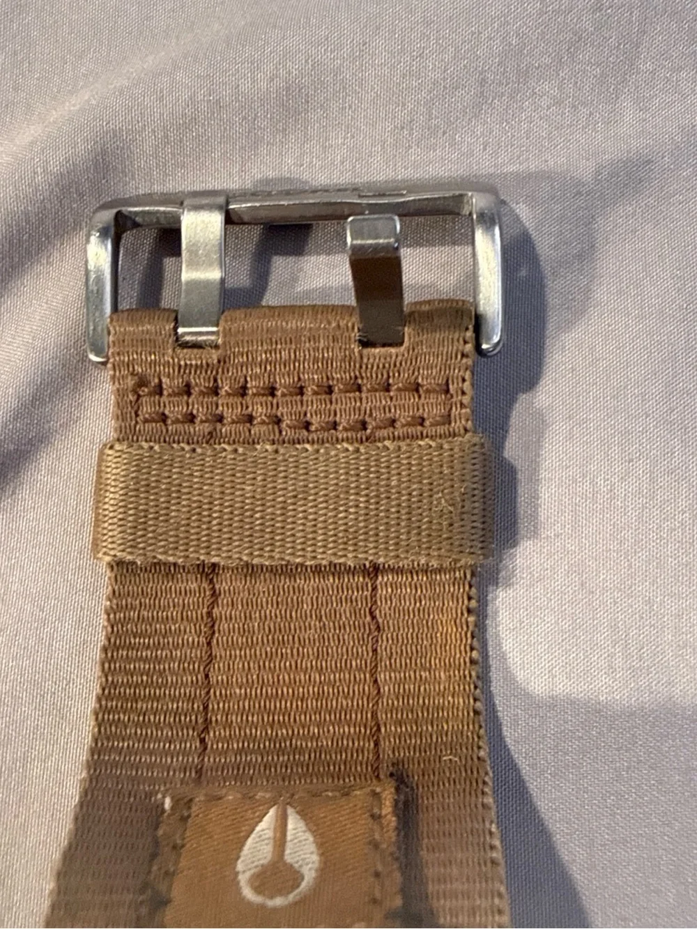 Nixon “The Scout” Military Style Brown Dial Canvas Strap Watch
